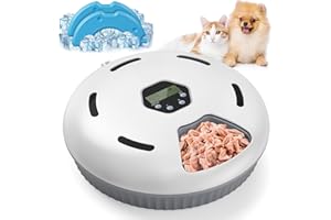 Zyncove Futterautomat Katze Nassfutter mit Kühlung: Nassfutterautomat für Katzen, Batteriebetriebener katzenfutter Automat - 6 Mahlzeiten für Haustiere(Batterien Nicht im Lieferumfang enthalten)