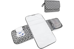 XIANTIAN Portable Nappy Changing Mat,Foldable Travel Changing Mats with Storage Pockets for Toddlers Infants & Newborns Home Outside (Grey)