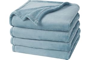 PHF Kuscheldecke Flauschig Fleecedecke 230x270cm - Oeko-Tex Weich Warm Wohndecke, Decke Blanket für Couch Sofa Bett, Tages- & Kuscheldecken, Sofa überwurfdecke, Grau Blau