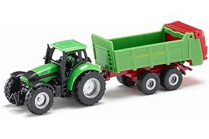 siku 1673, traktor med universalspridare, metall,plast, grön, bakluckan kan öppnas