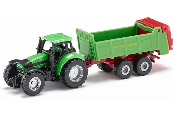siku 1673, Tracteur Avec épandeur universel, Métal/Plastique, Vert, Hayon ouvrant