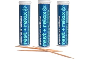 Xero Picks Wellness - Cure-dents aromatisés infusés pour une haleine fraîche et une bouche sèche de longue durée - 60 Picks - Lot de 3 - Menthe lavande - Repos + Relax