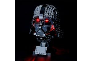 BRIKSMAX LED-belysningskit för LEGO Star Wars Darth Vader hjälm – kompatibel med Lego 75304 byggstenar modell – inkluderar in