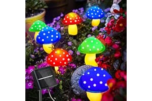 SIMSPEAR 8 Modes Solar Lights Outdoor Garden, Mushroom Solar Garden Lights Ornaments Waterproof Garden Lights for Outdoor Decoration Yard Lawn Pathway Walkway Christmas [Energy Class A+++]