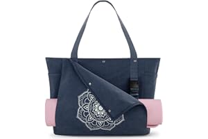 Gonex Bolsa de Yoga Impermeable con Múltiples Bolsillos, Bolsa de Lona para Esterilla de Yoga, Ideal para Pilates, Entrenamiento y Gimnasio