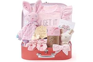 TACOBEAR Cofanetto Nascita Bambino Regalo di Nascita con Doudou/Body Neonato/Calzini/Copertina in Mussola/Sonaglio Cofanetto Regalo pe