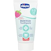 Chicco 00002321100000 Toothpaste, Strawberry Flavor, Fluorine Free and Organic Calcium, 12M +, White