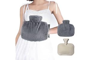 Bouillotte eau Chaude 3 en 1 avec Ceinture, Fythao 1L Bouillotte Peluche avec Housse en Douce, Bouillotte Regles Douloureuses pour Épaule, Dos, Ventre, Taille Chaud, Soulage Douleurs Menstruelles