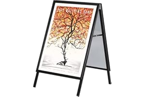 DISPLAY SALES - Panneau de trottoir NOIR DIN A1 | Panneau d'affichage avec profilé de 32mm | Coins en onglet, panneau arrière en acier | paper board, tableau sur pied