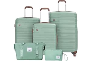 Travelhouse Ascona 5-teiliges Trolley Set – Koffer mit Rollen (75/65/55 cm), Reisetasche & Kulturbeutel, ABS+PC Hartschale, TSA-Schloss, Spinnerrollen