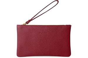 Parubi, Pochette Donna a Mano, In Vera Pelle Morbida, Made in Italy, Modello Aura, Borsetta Piccola Clutch con Laccetto da Polso Per Donna Ragazza Elegante