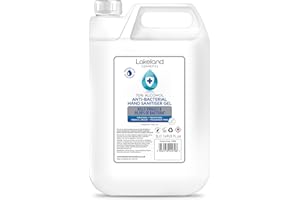 LAKELAND COSMETICS 70% Alcohol Hand Sanitiser Gel - 1x 5L Litres - Certified Surgical/Medical Grade - Made in the UK (Single)