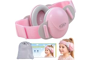 ECHOCUBE Babyhörselskydd, 25 dB Brusreducerande Hörlurar, CE- och ANSI-Certifierade Hörselskyddande Hörlurar för Bebisar, Bärbara och Bekväma Hörselkåpor för Småbarn 0–48 Månader