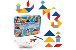 Vanmor Tangram Enfant, Jouet Fille 3 4 5 6 Ans Tangram Bois Jouet Enfant 3-6 Ans Garcon Fille Jouet Garcon 3-6 Ans Cadeau Fille 3-6 Ans Jeu Tangram Montessori 3-6 Ans Fille Cadeau GarçOn Jeu De