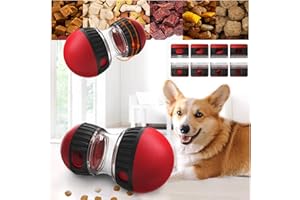 Mokeum Futterball für Hunde, Leckerli Spielzeug Hund, Snackspender für Hunde Puzzle-Spielzeug, Interaktives Hundespielzeug für Kleine, Hunde (rot)