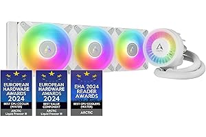 ARCTIC Liquid Freezer III 360 A-RGB - PC à refroidissement par eau, refroidisseur d’eau tout-en-un pour processeur AIO, Compatible Intel LGA1851/1700 & AMD AM5/4, Pompe à commande PWM efficace - Blanc