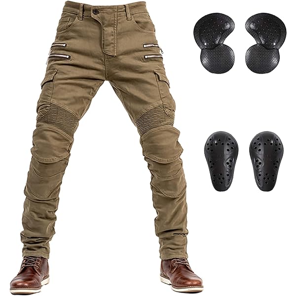 LOMENG Motorcycle Riding Jeans Kevlar Motorbike Racing Pants with