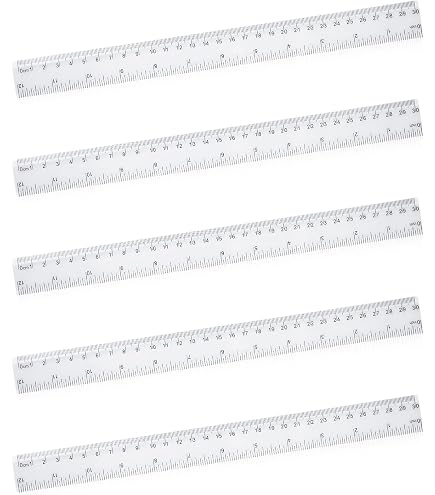 Lot De 10 Règles En Plastique Transparent 30 Cm - Double Échelle CM Et Pouces - Pour École, Bureau, Loisirs Créatifs