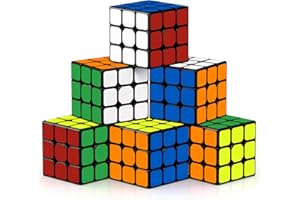 ROXENDA Speed Cube Set, Qihang W Cube de Vitesse 56 mm Ensemble de Cubes Magique Pleine Grandeur, Jeux IQ pour Tous Les âges Enfants et Adultes [D'autocollants]