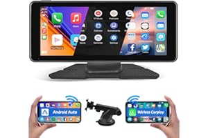 HODOZZY Portable Car Stereo Wireless Apple Carplay Screen Android Auto Mirror Link, Display 6.86 Inch Touchscreen Car Screen in Dash Multimedia Player with Bluetooth Handsfree, FM, AUX, TF Car Audio Receiver
