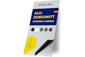 ATALLIKA Aluminium Plate [Blank, 500 x 300 mm] - 2 mm Thick Aluminium Sheet [Weatherproof for Outdoor and Indoor] - Precise Sheet Metal Cut from Germany