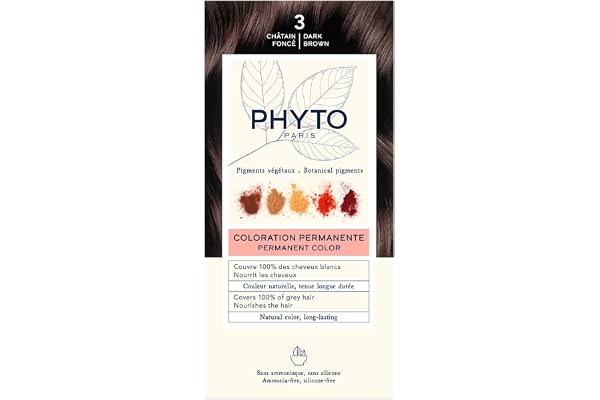 Phyto Paris – Coloration Permanente – Couleur Intense, Naturelle et Lumineuse – Couvre les Cheveux Blancs – Enrichie en Pigments Végétaux – Kit Complet Usage Unique