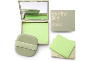 Erinde 300 Fogli Salviette Opacizzanti Viso, Blotting Paper Viso, Salviette Assorbi Sebo con Specchio e Puff, Senza Profumo e Olio, Opacizzante per Pelle Grassa, Facile da portare ovunque