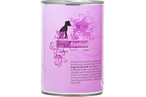 dogz finefood Mokra karma dla psów - N° 10 jagnięcina - delikatesowa karma dla psów i szczeniąt - bez zbóż i bez cukru - wysoka zawartość mięsa, puszka 6 x 400 g