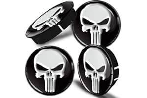 SkinoEu® 4 x 60mm Silikon Nabenkappen Kappen Totenkopf Totenschädel Skull Felgendeckel Radkappen Radnabendeckel Nabendeckel Auto Tuning C 1