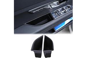 DIYUCAR For Evoque 2016 2017 2018 Car Plactic Black Door Storage Box Glove Container Holder Tray Accessories (2pcs front door)