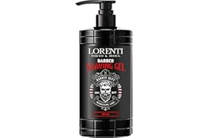 LORENTI TOKYO & SEOUL Barber Rasiergel Männer WILD 1000ml - Herren Rasiergel transparent - Shaving Gel Men - für eine präzise Rasur der Bartkonturen - Kühlt die Haut - mit Pumpenspender