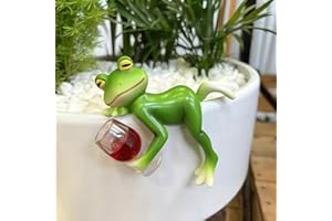 boluoboluomi Mini-Frosch Topfpflanzen Dekorationen, lustige Frosch Garten Dekorationen, Outdoor-Geschenke, Frauen Frosch Statuen, Pflanzer, Terrasse, Rasen Dekorationen