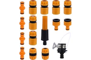 LVZHEN Garden Hose Connector Set | 4 Hose End Quick Connector 2 Hose Waterstop Connector 4 Double Male Hose Connector 2 Hose Tap Connector 1 Universal Faucet Connector 2 Hose Repair Connector 1 Hose Nozzle