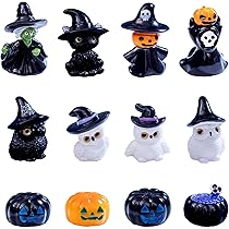 SVCEQZE Halloween Spukhäuser Set - 14-teilige Miniatur Deko Mit Geistern & Kürbissen