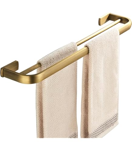 Porta Asciugamani A Muro 3 Bracci Oro – Con Cristallo Acrilico Per Bagno