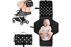 Portátil Cambiador, Unipampa Impermeable Cambiador Portátil de Pañales para Bebé, Cambiador de Viaje, Kit Cambiador Bebe Viaje, Esterilla Lavable de Quita y Pon, almohada, Para el Hogar Viaje Fuera