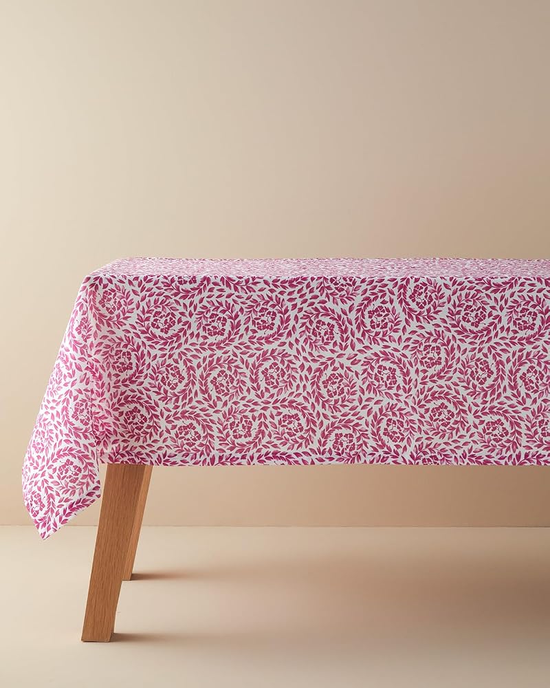 English Home Carnival Floral Polyester Masa Örtüsü Fuşya