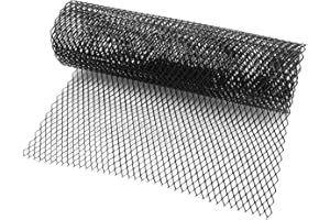 Rejilla de Rejilla de Coche, MoreChioce Rejilla Central Universal Malla Rejilla de Aleación de Aluminio Hoja Malla de Rejilla Capó Delantero Rejilla de Rejilla,6x12MM Hexágono-Negro