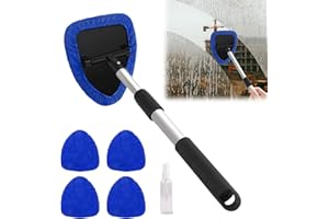 Girihe 6 PCS Windscreen Cleaner, Windshield Cleaner Tool 180° Rotating Extendable Windscreen Cleanerr, Car Windscren Clean Inside for Fog Moisture Removal