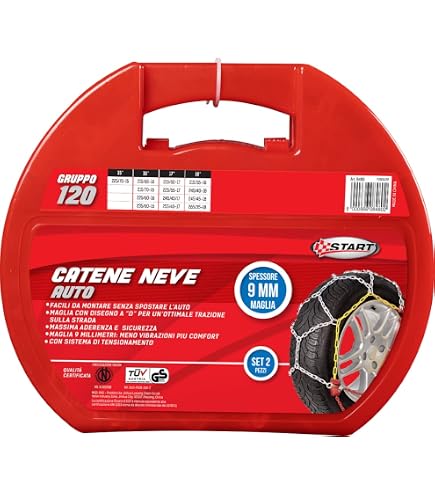 Calze Da Neve Per Auto 235/50R19 Omologate EN 16662-1 - Catene Tessili Antiscivolo, Montaggio In 30 Secondi, Con Guanti E Custodia