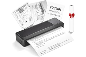 vretti Impresora térmica,P83 Impresora térmica A4, para 1 Rollo de Papel A4,Compatible con Android e iOS para Viajar,Oficina,Estudio