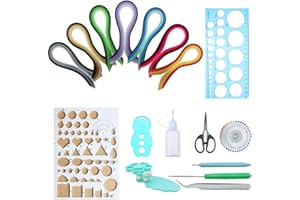 Woohome Quilling Supplies Paper Quilling Kits with 10 Quilling Tools and 34 Colors 700 Strips Quilling Paper for Craft