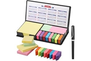 JIANTA 2200 sztuk karteczek samoprzylepnych zestaw karteczek samoprzylepnych etui PU z długopisami 4 formaty w 1 zestawie karteczki samoprzylepne do biura, szkoły, pracy zespołowej, nauki