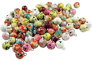 Kleenes Traumhandel 100 Laute marmorierte Glöckchen Schellen mit Öse - ca. 17x13 mm - Aus Kupfer