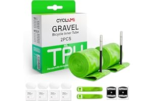 CYCLAMI Camera d'aria TPU Bici da Corsa Gravel,1/2 PCS Ultraleggera 46g - Compatibile con Camera d'aria Gravel 700x32/35/37/40/47C-622 MTB29‘’ Valvola Presta 45/65mm