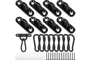 Kendwing Piastra per occhi in acciaio inox, 4 occhielli a vite in acciaio inox, piastra per occhi M6 con occhiello, fissaggio per ganci da soffitto, fissaggio a parete, tenda da sole, amache