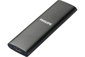 PHILIPS Przenośny zewnętrzny dysk SSD 500 GB - Ultra Slim SATA Ultra Speed USB-C - USB, Odczyt do 540 MB/s, zapis do 540 MB/s, aluminium