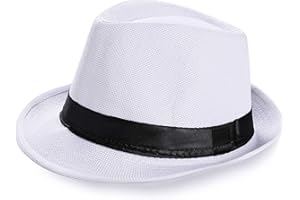 Coucoland Panama Cappello Estivo da Uomo Fedora Trilby Bogart, Cappello da Sole in Paglia di Carta, da Spiaggia, da Uomo, Primavera/Estate, in Paglia 1920s (Taglia Unica)