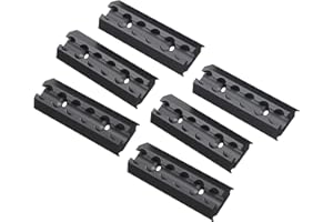 FTsolid Lot de 6 rails d'arrimage Airline en aluminium de 15 cm avec trous pour sécurité de chargement (noir, carré)