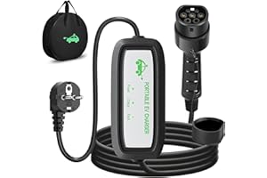 FNRIDS Chargeur Voiture Electrique 3,68kW [10m,16A] EV Chargeur Type 2 16A,Câble Recharge Voiture Electrique Type 2 avec Voyant LED,Cable Type 2 avec Sac de Rangement,Compatible Tous Les EV/PHEV